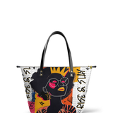 "Aina" Coconut White Leather Tote Bag