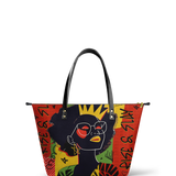 "Aina" Flame Red Leather Tote Bag Deal