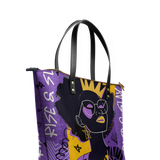"Aina" Grape Soda Leather Tote Bag
