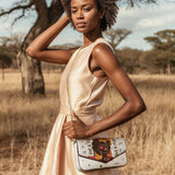 "Aina" Coconut White Envelope Chain Crossbody Bag