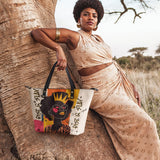 "Aina" Coconut White Leather Tote Bag