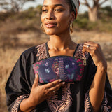 "Imani" Blue Orchid Eclipse Makeup Bag
