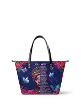 "Imani" Blue Orchid Leather Tote Bag