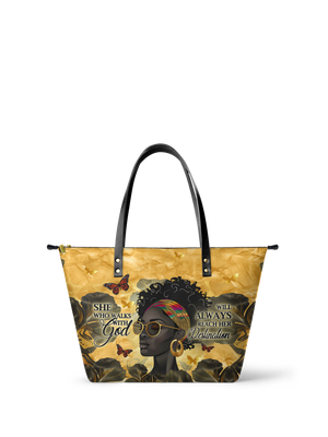 "Njia" Leather Tote Bag