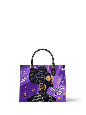"Sanaa" Purple Crayon Leather Handbag
