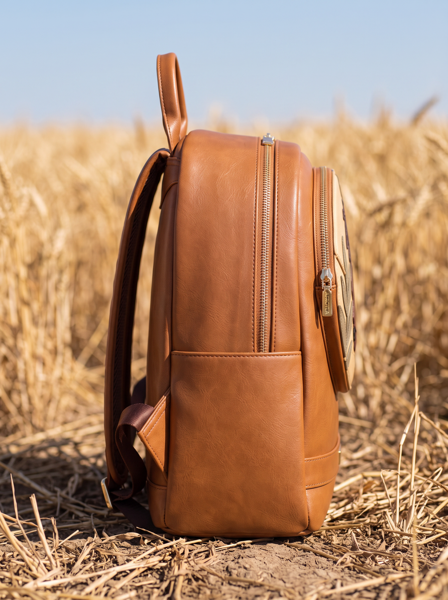 "Subira" Applique Leather Backpack