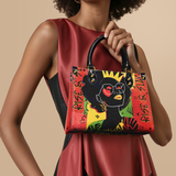 "Aina" Flame Red Small Leather Handbag Deal