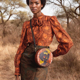 "Aina" Orange Sorbet Circle Crossbody Bag
