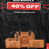 "Dope Black Mom" The Signature Duo Bundle - Small Leather Handbag