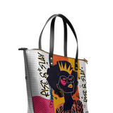 "Aina" Coconut White Leather Tote Bag