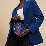 "Imani" Blue Orchid Circle Crossbody Bag BTS DEAL
