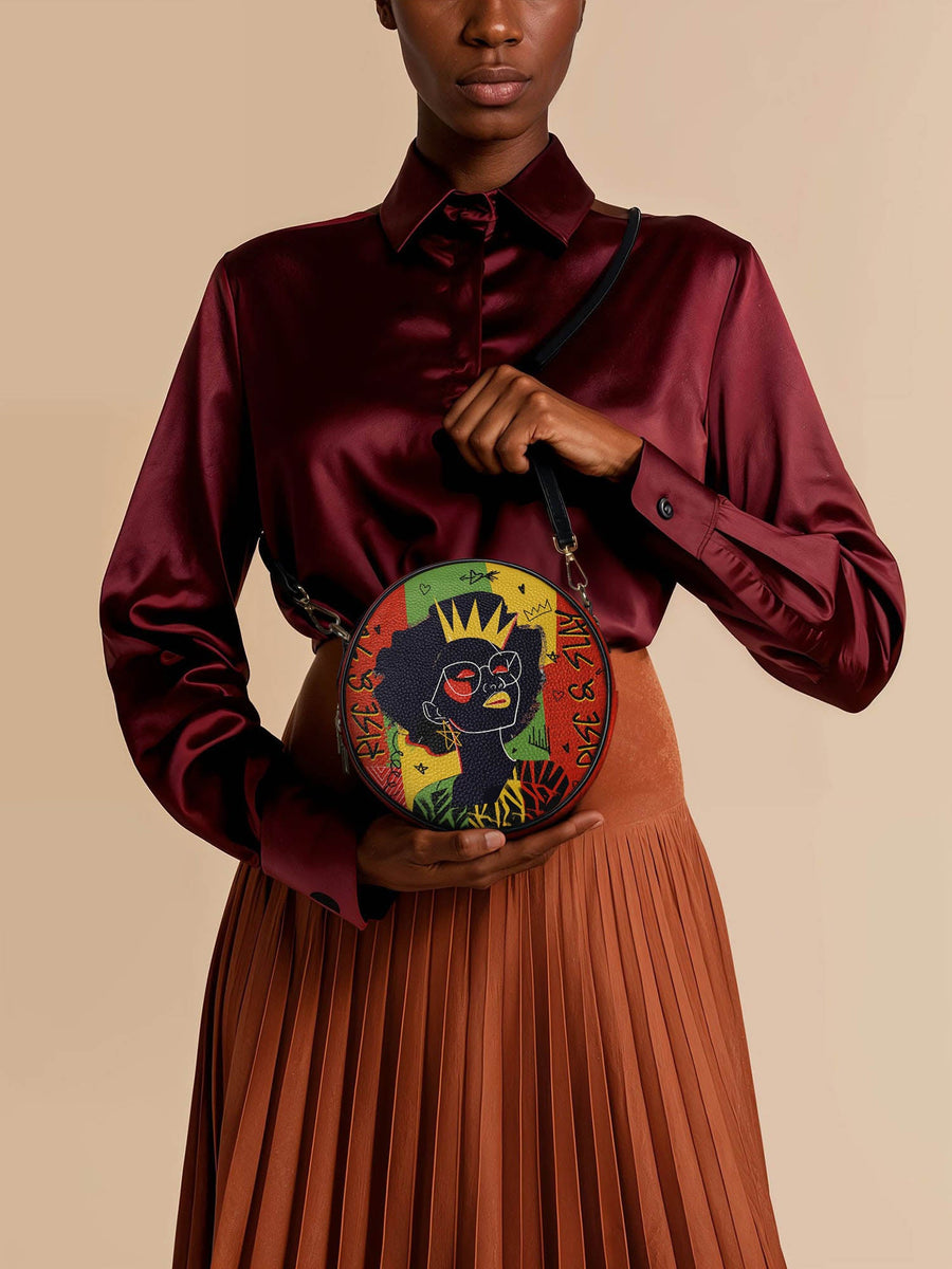 "Aina" Flame Red Circle Crossbody Bag FALL CLEARANCE DEAL