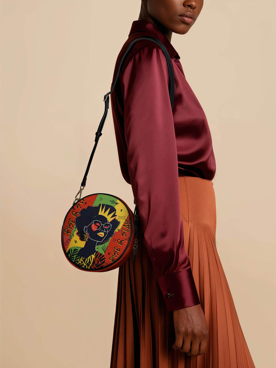 "Aina" Flame Red Circle Crossbody Bag FALL CLEARANCE DEAL