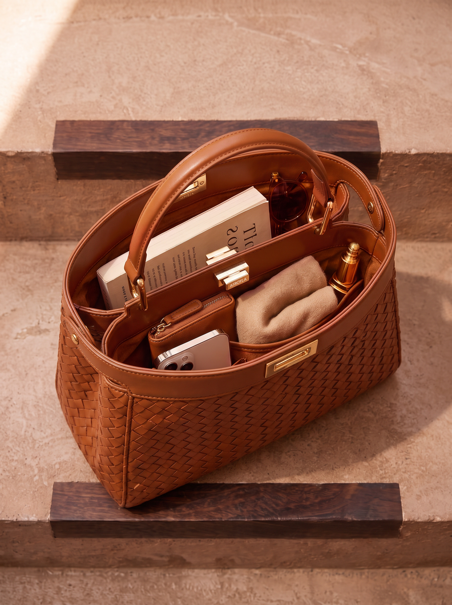 "Adaeze" Brown Woven Bag