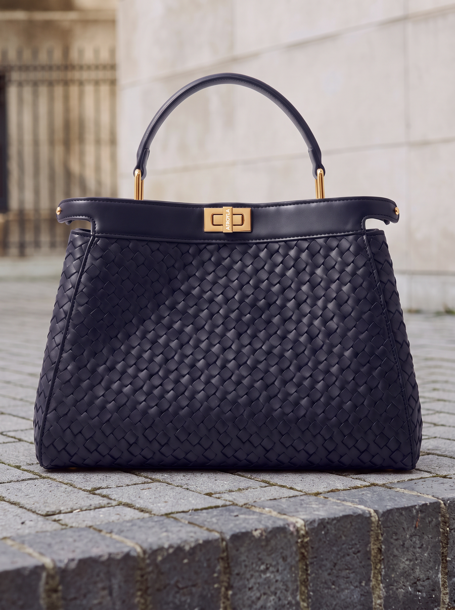 Adaeze Navy Blue Woven Bag — A Crown You Get to Keep | Afroyla