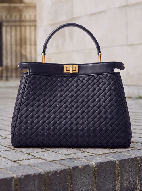 "Adaeze" Navy Blue Woven Bag