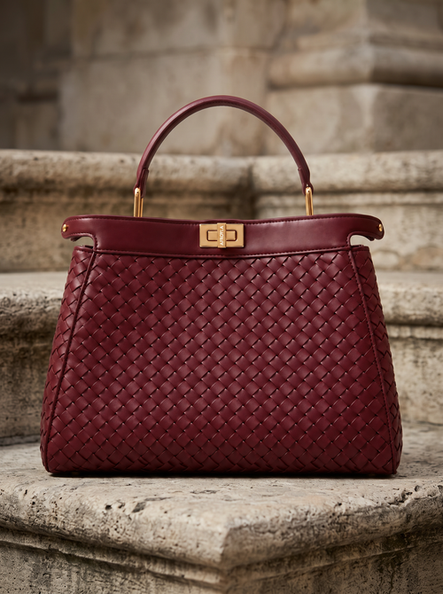 "Adaeze" Oxblood Red Woven Bag