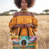 "AfroEssence" Leather Tote Bag - BRAVE ONES DEAL