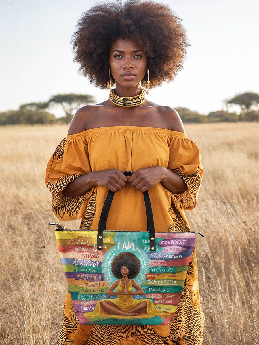 "AfroEssence" Leather Tote Bag - DD DEAL