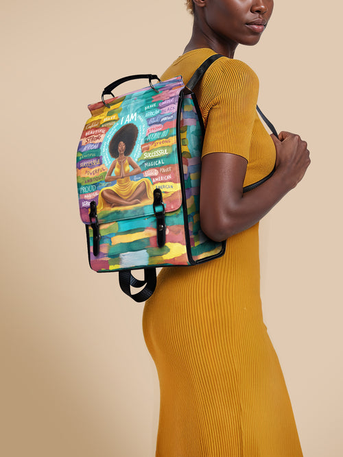 "AfroEssence" Leather Backpack