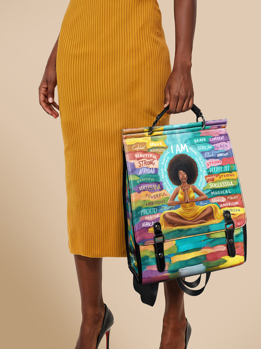 "AfroEssence" Leather Backpack