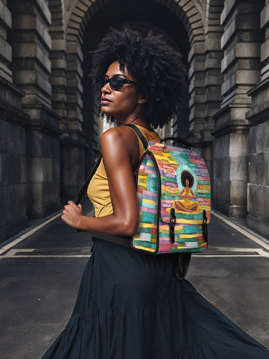 "AfroEssence" Leather Backpack