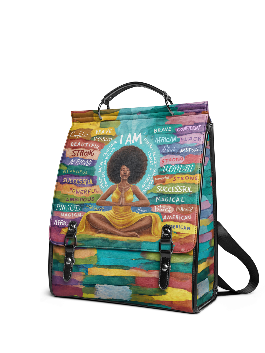 "AfroEssence" Leather Backpack