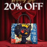 "Aina" Blueberry Snow Leather Handbag Deal