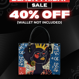 "Aina" Blueberry Snow Leather Handbag Deal