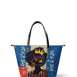 "Aina" Blueberry Snow Leather Tote Bag Deal