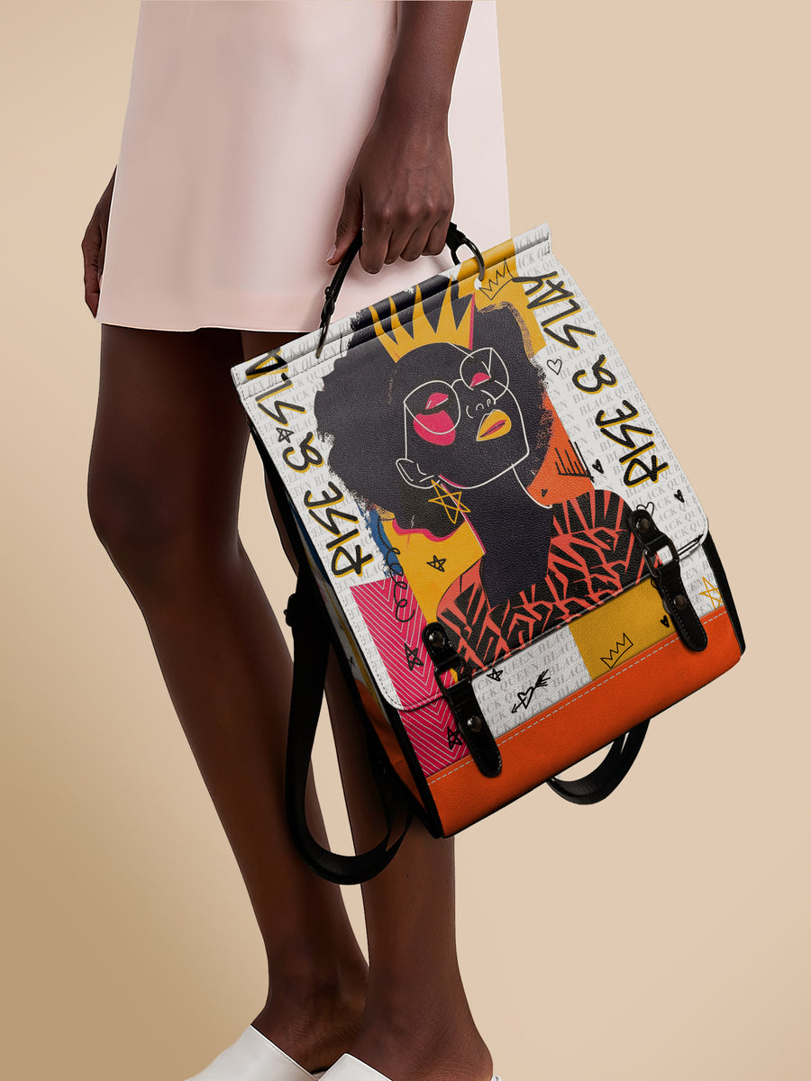 "Aina" Coconut White Leather Backpack