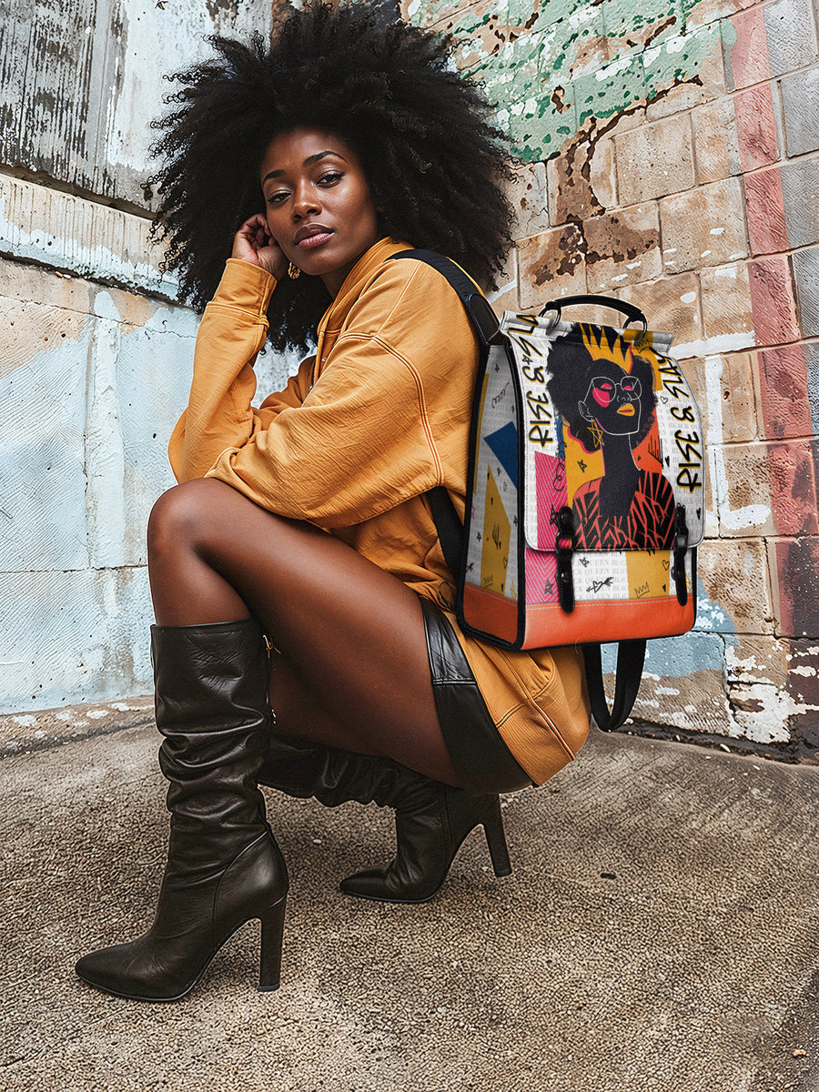 "Aina" Coconut White Leather Backpack