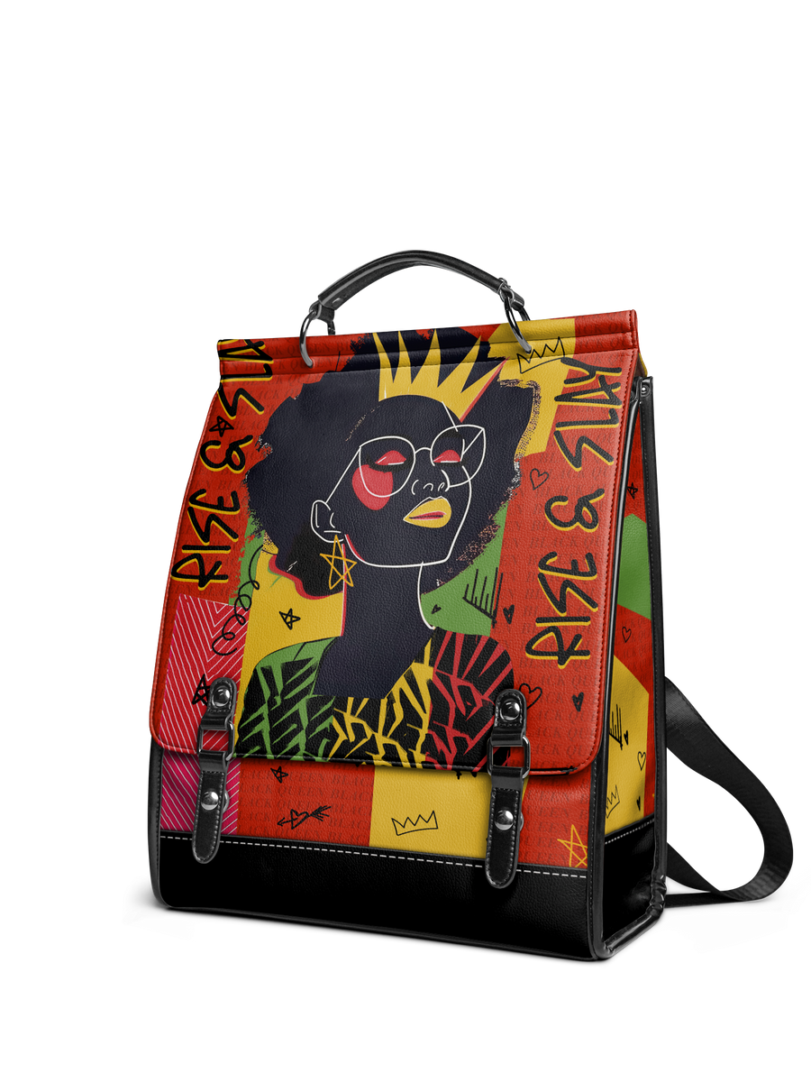"Aina" Flame Red Leather Backpack - DD DEAL