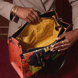 "Aina" Flame Red Leather Handbag BTS DEAL