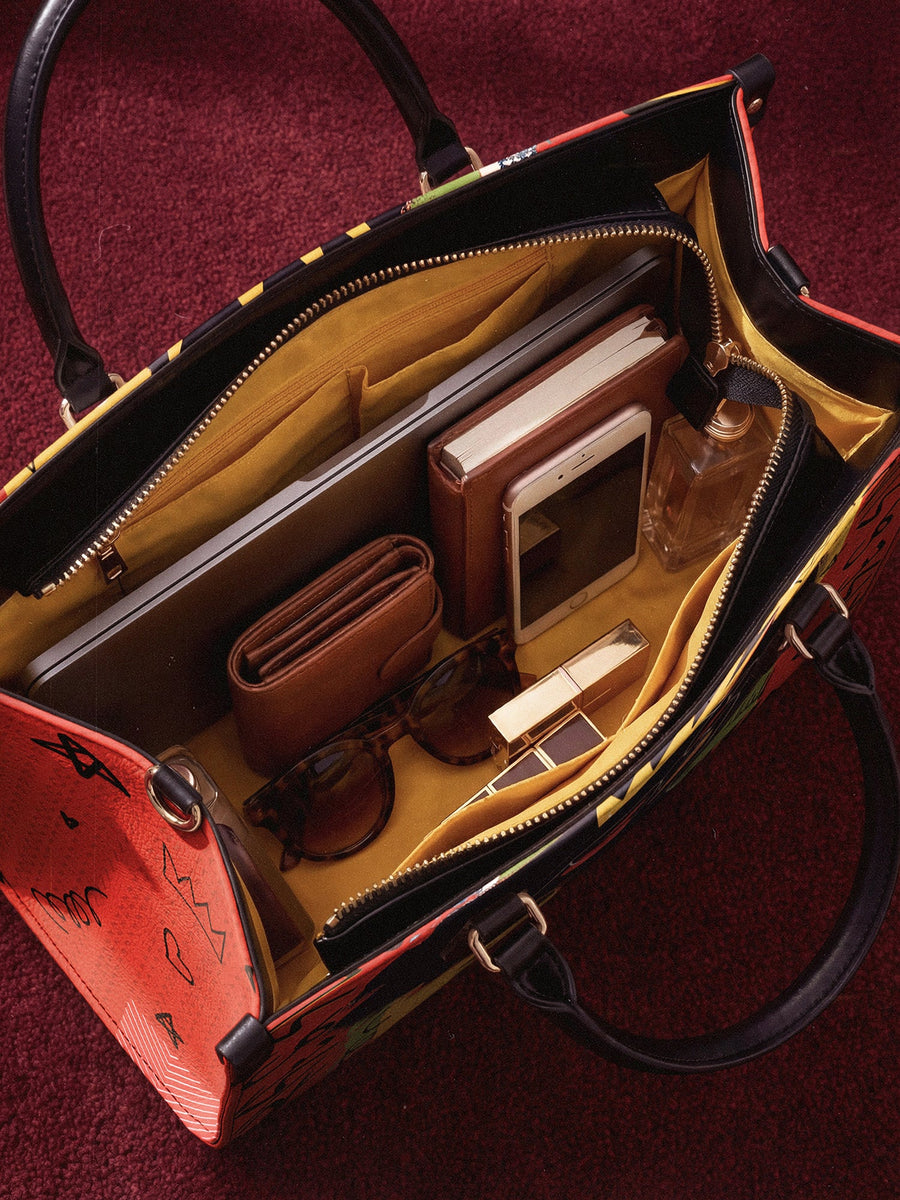 "Aina" Flame Red Leather Handbag A250 Deal