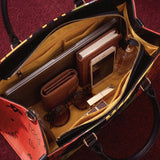 "Aina" Flame Red Leather Handbag BTS DEAL