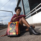 "Aina" Flame Red Leather Backpack