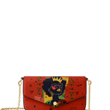 "Aina" Flame Red Envelope Chain Crossbody Bag