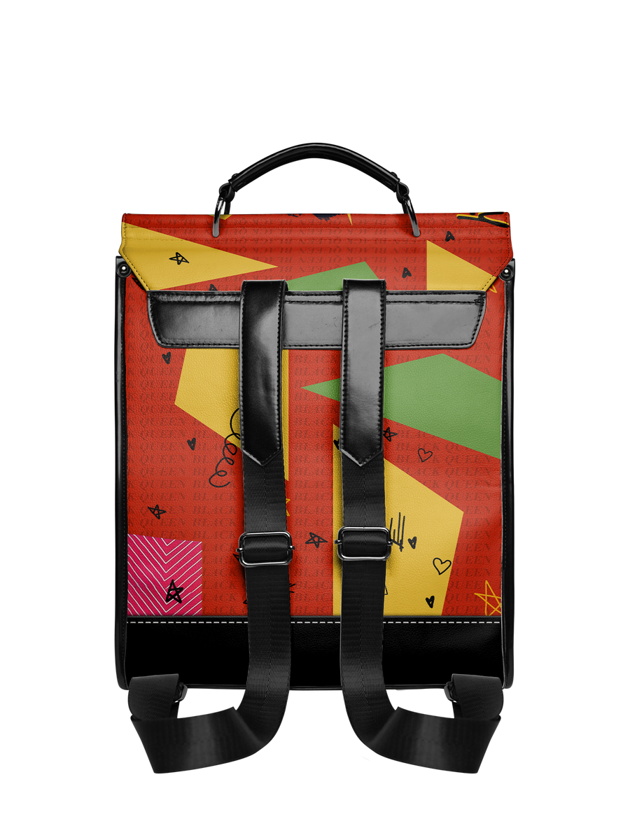 "Aina" Flame Red Leather Backpack Matching Set - DD DEAL