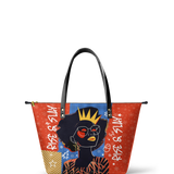 "Aina" Frosted Cherry Leather Tote Bag