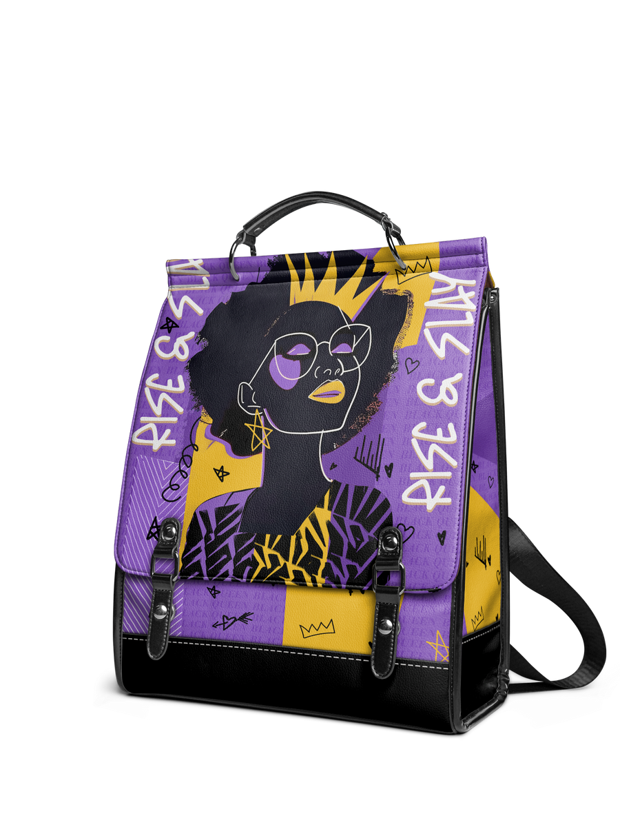 "Aina" Grape Soda Leather Backpack