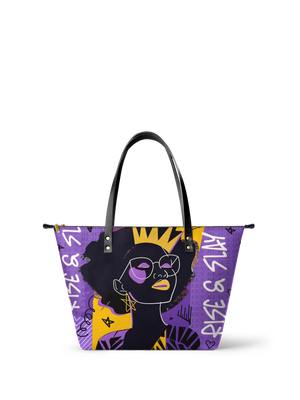 "Aina" Grape Soda Leather Tote Bag