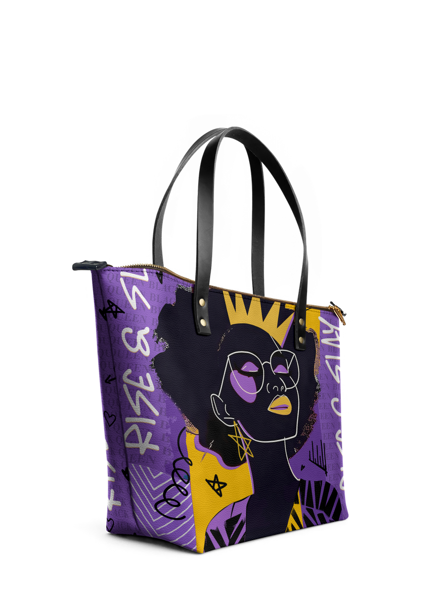 "Aina" Grape Soda Leather Tote Bag