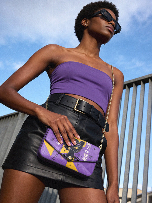 "Aina" Grape Soda Envelope Chain Crossbody Bag