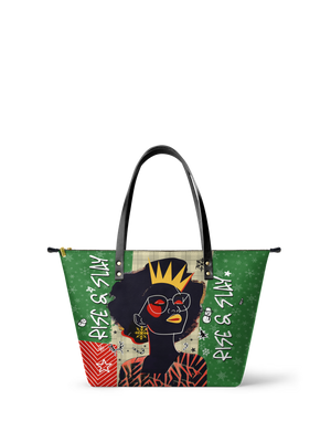 "Aina" Lime Pop Xmas Leather Tote Bag