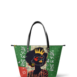 "Aina" Lime Pop Xmas Leather Tote Bag - BRAVE ONES DEAL