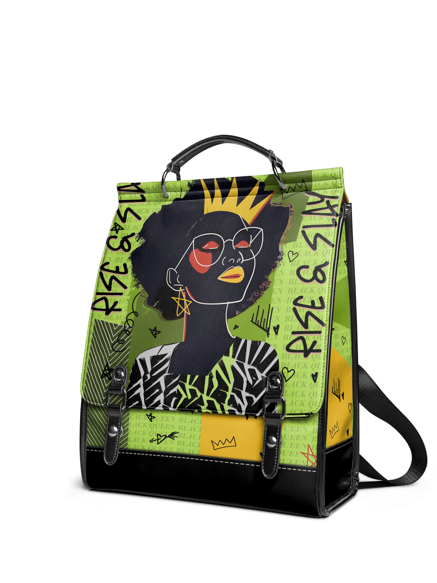 "Aina" Lime Pop Leather Backpack