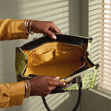 "Aina" Lime Pop Leather Handbag