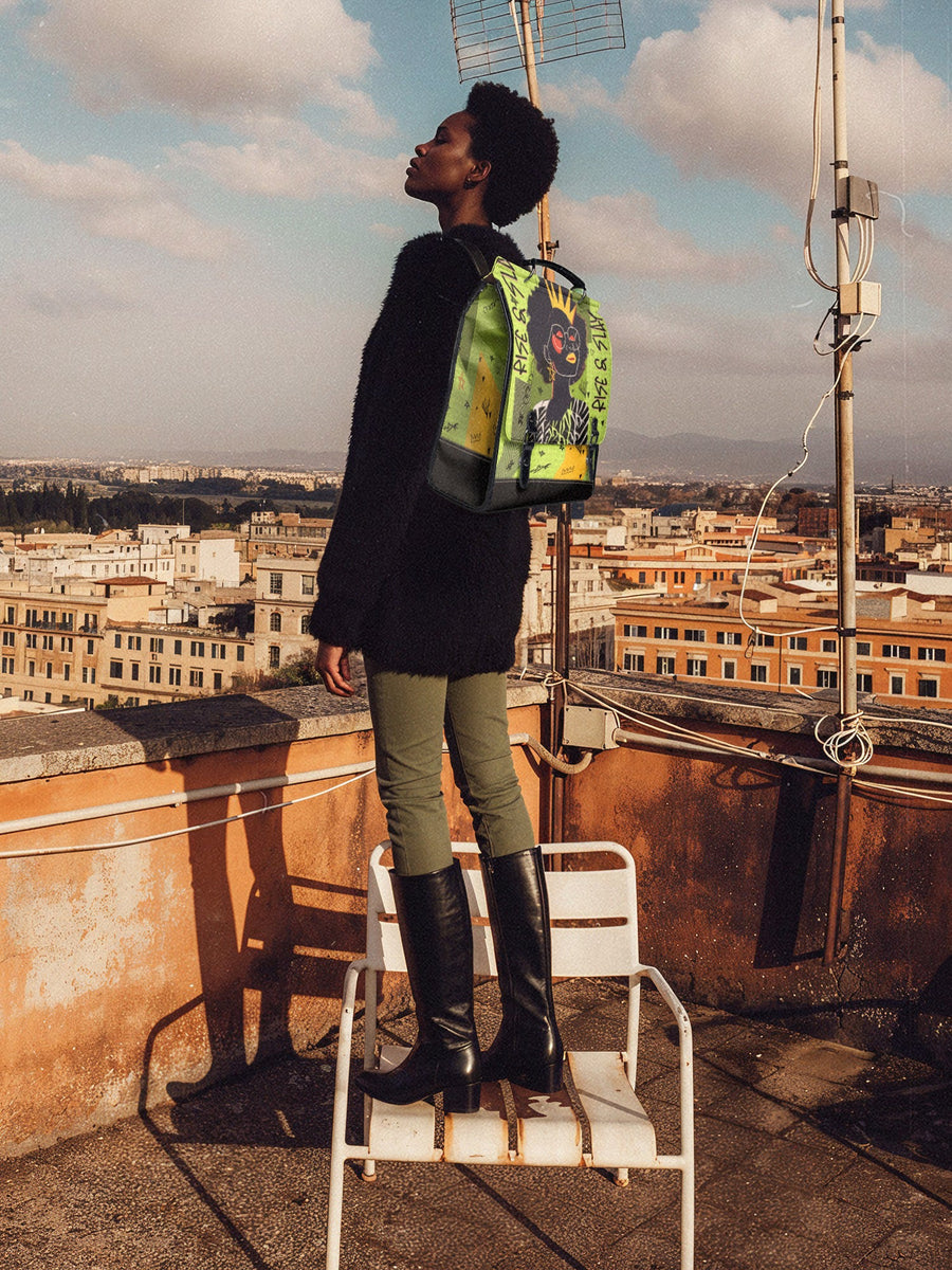 "Aina" Lime Pop Leather Backpack - DD DEAL