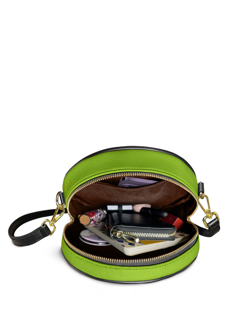"Aina" Lime Pop Circle Crossbody Bag